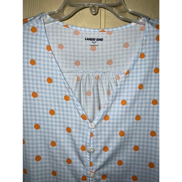 💜 3/$25 💜 Lands' End Pajama Top Womens X-Large Sleep Shirt Super Soft Knit - Picture 4 of 9